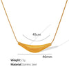 316L Stainless Steel Geometric Ushape Arc Pendant Clavicle Chain Necklace With Electroplating For Women