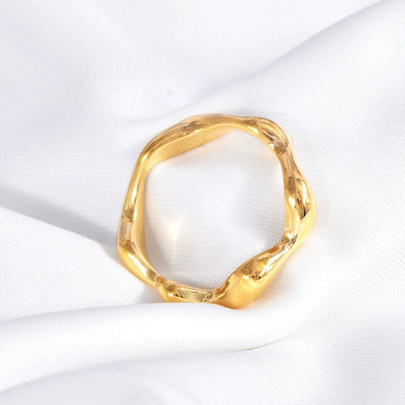 Titanium Steel Geometric Ushape Ladies Ring Electroplated Jewelry