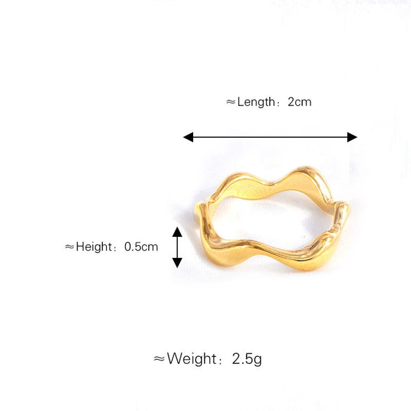 Titanium Steel Geometric Ushape Ladies Ring Electroplated Jewelry