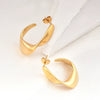 Titanium Steel Geometric Ushaped Electroplated Twist Earrings For Women