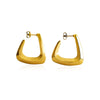 Titanium Steel Geometric Ushaped Triangle Earrings Plated With Gold