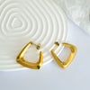 Titanium Steel Geometric Ushaped Triangle Earrings Plated With Gold