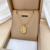 Titanium Steel Geometric Water Drop Cat's Eye Electroplated Unisex Clavicle Necklace