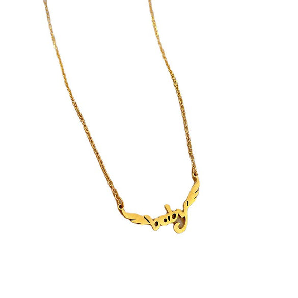 Titanium Steel Geometric Wings Fashion Minimalist Electroplated Necklace For Female