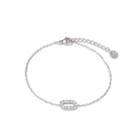 Titanium Steel Geometric Women's Bracelet With Electroplating Design And Zircon Light Luxury Niche Hand Jewelry