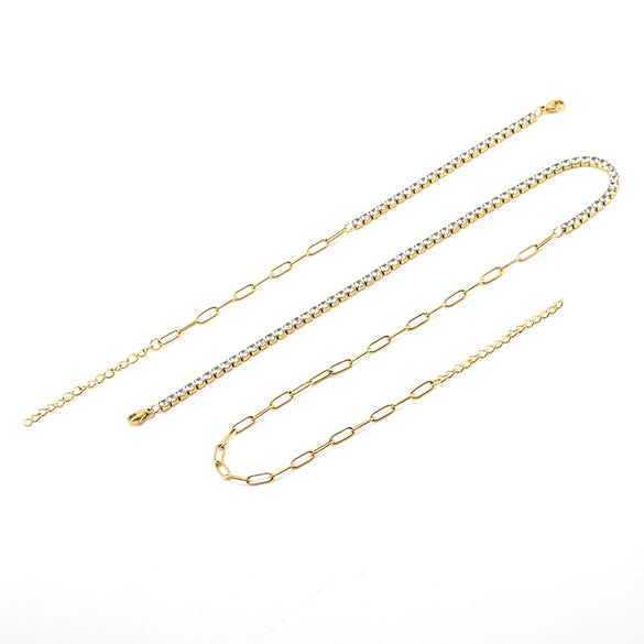 316L Stainless Steel Geometric Women's Necklace And Bracelet