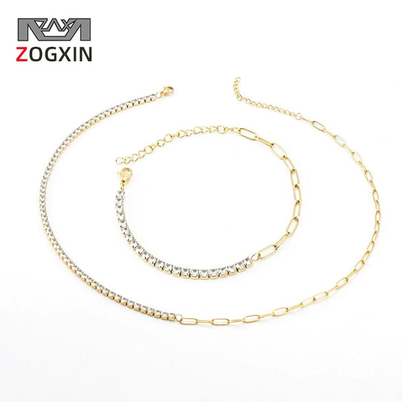 316L Stainless Steel Geometric Women's Necklace And Bracelet