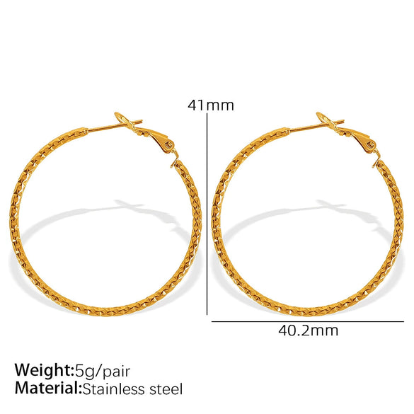 316L Stainless Steel Geometric Women's Simple Twist Earrings With Electroplating