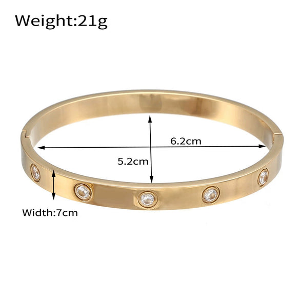 Titanium Steel Geometric Zircon Bracelet With Diamond Cut Design Fashion Stainless Steel Chain Bracelet For Women And Unisex Wear