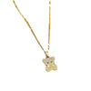 Titanium Steel Geometric Zircon Inlaid Real Gold Cute Bear Necklace For Women