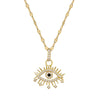 Titanium Steel Geometric Zircon Microencrusted Women's Cartoon Style Necklace