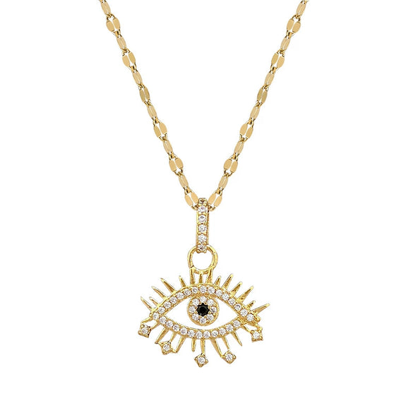 Titanium Steel Geometric Zircon Microencrusted Women's Cartoon Style Necklace