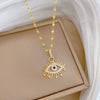 Titanium Steel Geometric Zircon Microencrusted Women's Cartoon Style Necklace