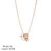 Titanium Steel Geometric Zirconencrusted Simple Necklace For Women Electroplated O Word Chain