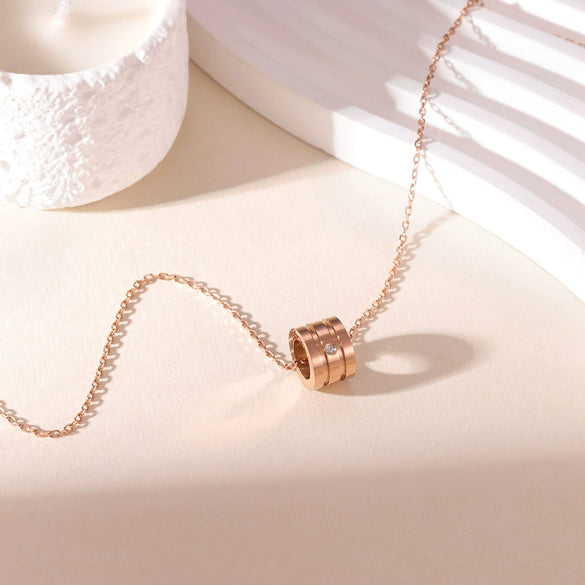 Titanium Steel Geometric Zirconencrusted Simple Necklace For Women Electroplated O Word Chain
