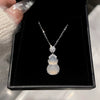 Titanium Steel Geometric Zirconia Clavicle Chain Pendant Necklace For Women Highend
