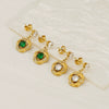316L Stainless Steel Geometric Zirconia Earrings For Women In Ins Style