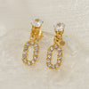 316L Stainless Steel Geometric Zirconia Earrings For Women In Ins Style