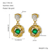316L Stainless Steel Geometric Zirconia Earrings For Women In Ins Style