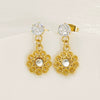 316L Stainless Steel Geometric Zirconia Earrings For Women In Ins Style