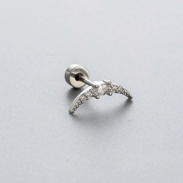 Titanium Steel Geometric Zirconia Earrings For Women