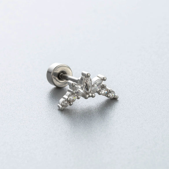 Titanium Steel Geometric Zirconia Earrings For Women