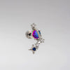 Titanium Steel Geometric Zirconia Love Butterfly Screw Earrings For Women