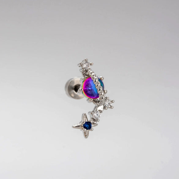 Titanium Steel Geometric Zirconia Love Butterfly Screw Earrings For Women