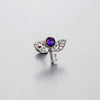 Titanium Steel Geometric Zirconia Love Butterfly Screw Earrings For Women