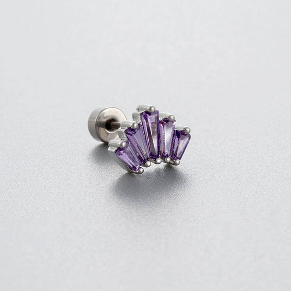 Titanium Steel Geometric Zirconia Love Butterfly Screw Earrings For Women