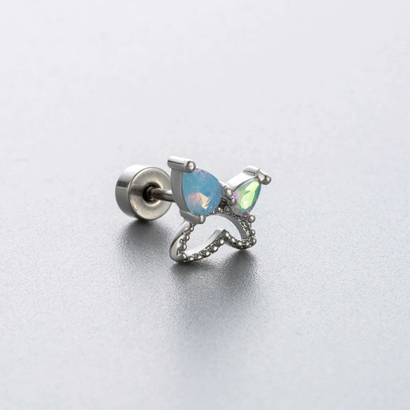 Titanium Steel Geometric Zirconia Niche Women's Earrings