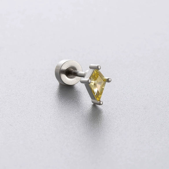 Titanium Steel Geometric Zirconia Women's Puncture Earrings