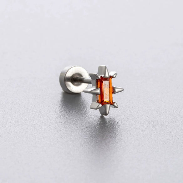 Titanium Steel Geometric Zirconia Women's Puncture Earrings