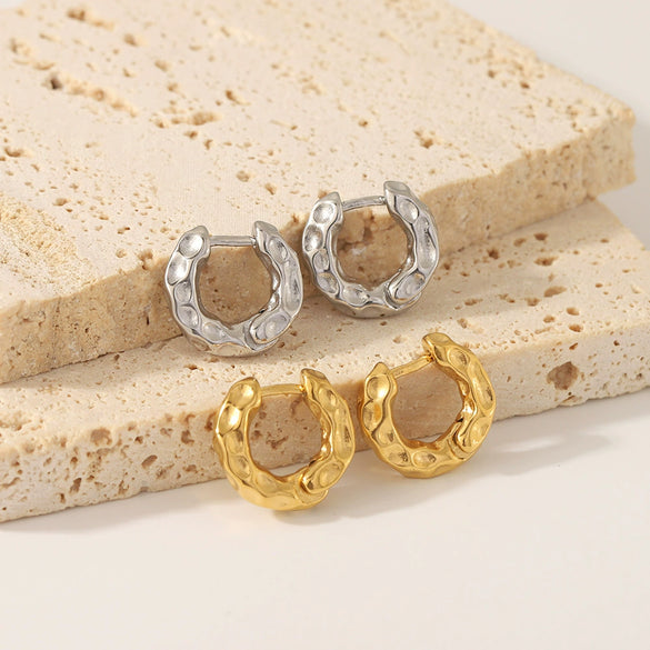 Titanium Steel Geometry Electroplated Ear Studs And Earrings