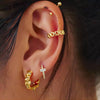 Titanium Steel Geometry Electroplated Ear Studs And Earrings