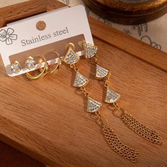 Titanium Steel Ginkgo Biloba Fashion Ol Style Electroplated Women's Earrings