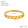 Titanium Steel Gold Electroplated Fashion Geometric Large Circle Mouth Nonfading Bracelet