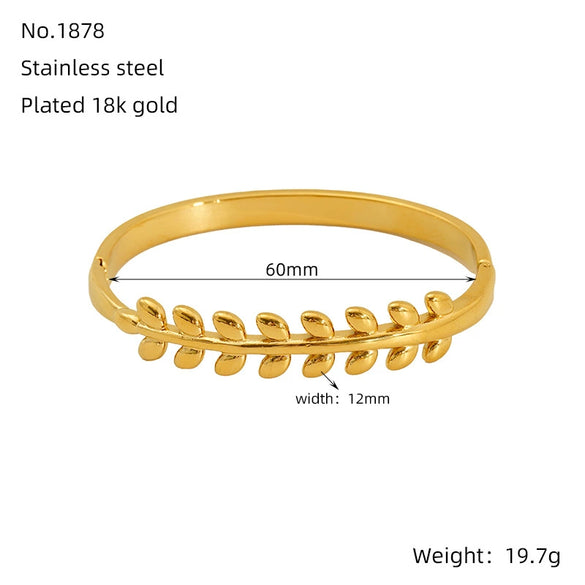 Titanium Steel Gold Electroplated Fashion Geometric Large Circle Mouth Nonfading Bracelet