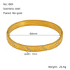 Titanium Steel Gold Electroplated Fashion Geometric Large Circle Mouth Nonfading Bracelet