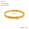 Titanium Steel Gold Electroplated Fashion Geometric Large Circle Mouth Nonfading Bracelet