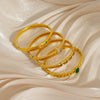 Titanium Steel Gold Electroplated Fashion Geometric Large Circle Mouth Nonfading Bracelet