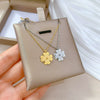 Titanium Steel Gold Foil Four Leaf Flower Geometric Style Electroplated Unisex Necklace