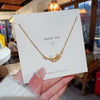 Titanium Steel Gold Inlaid Bow Pendant Necklace Cross Chain Style