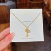 Titanium Steel Gold Inlaid Bow Pendant Necklace Cross Chain Style
