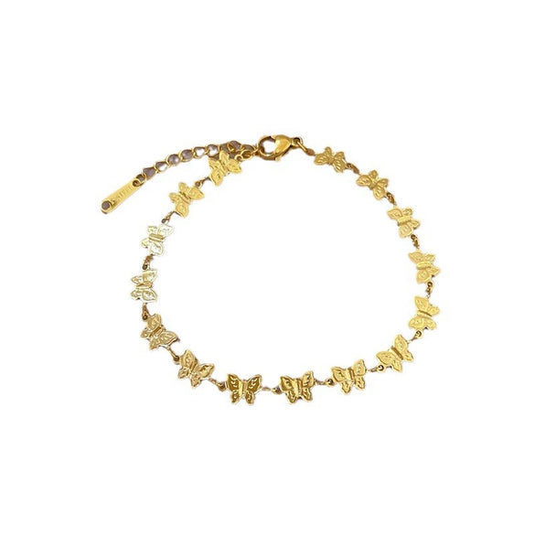 Titanium Steel Gold Inlaid Constellation Pattern Women's Retro Minimalist Bracelet