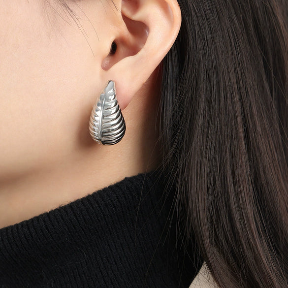 316L Stainless Steel Gold Plated Drop Shape Fashion Earrings For Women