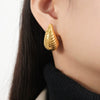 316L Stainless Steel Gold Plated Drop Shape Fashion Earrings For Women