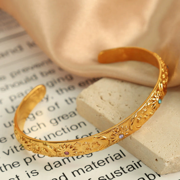 316L Stainless Steel Gold Plated Electroplated Geometric Minimalist Bracelet