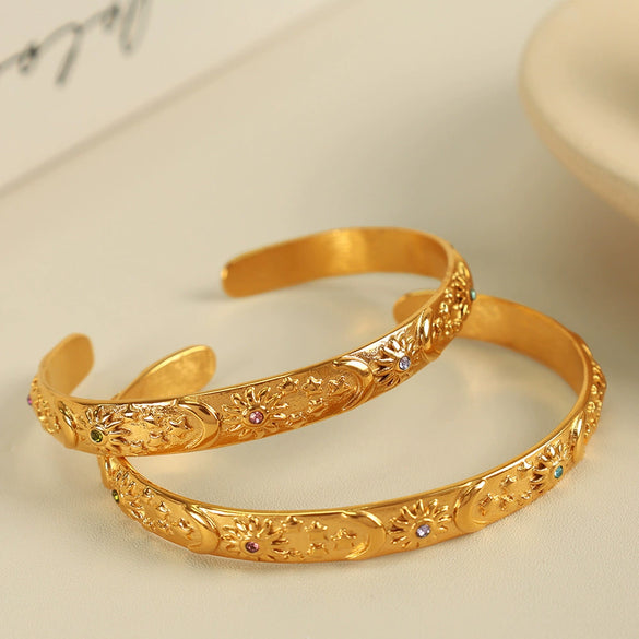 316L Stainless Steel Gold Plated Electroplated Geometric Minimalist Bracelet