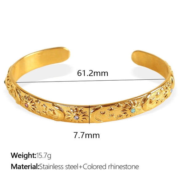 316L Stainless Steel Gold Plated Electroplated Geometric Minimalist Bracelet